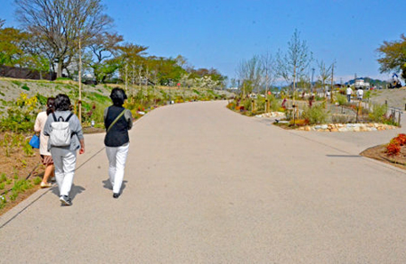 日陰少ない公園、熱中症注意 滋賀の草津川跡地